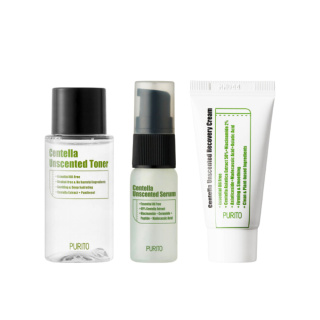 PURITO - Centella Unscented Mini Kit, 3 szt. - zestaw miniaturek do skóry wrażliwej