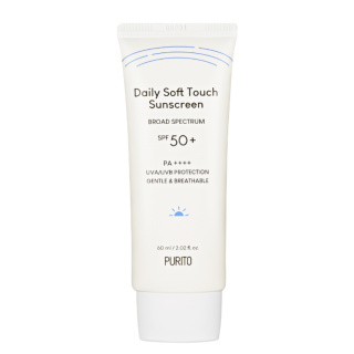 PURITO - Daily Soft Touch Sunscreen SPF50+ PA++++, 60ml - lekki, hipoalergiczny krem z filtrem