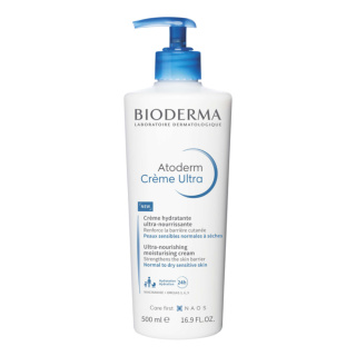 Bioderma - Atoderm Creme Ultra - silnie nawilżający krem do twarzy i ciała, 500ml