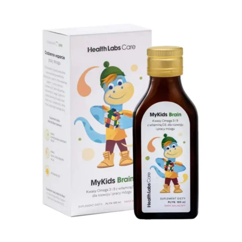 Health Labs Care - MyKids Brain - Kwasy Omega 3 i 9 dla dzieci z witaminą D, 100ml