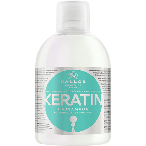 KALLOS - KERATIN, 1l - szampon do włosów