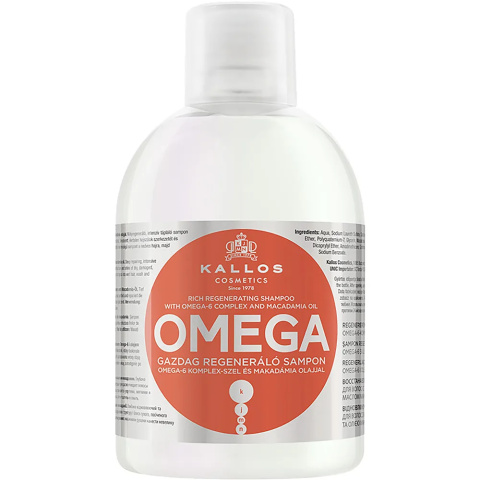 KALLOS - OMEGA REPAIR, 1l - szampon do włosów