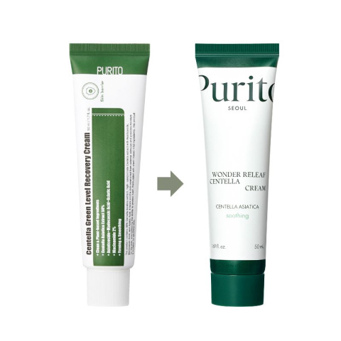 PURITO Seoul - Wonder Releaf Centella Cream - łagodzący krem z wąkrotą azjatycką, 50ml