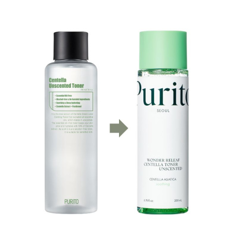 PURITO Seoul - Wonder Releaf Centella Toner Unscented - bezzapachowy, kojący tonik do twarzy, 200ml