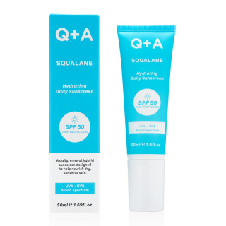 Q+A - Squalane Hydrating Daily Sunscreen SPF 50 - Nawilżający Krem Przeciwsłoneczny ze Skwalanem, 50ml