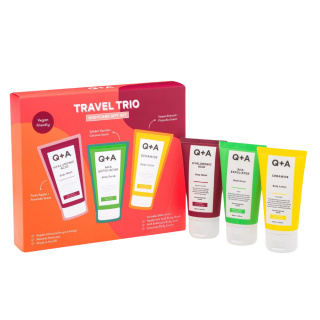 Q+A - Travel Trio – zestaw podróżny do pielęgnacji ciała, 3 x 50ml