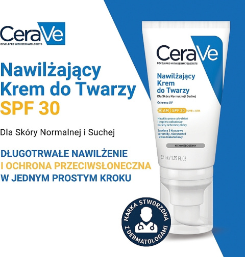 CeraVe - Moisturizing Face Day Cream SPF 30 - Nawilżający Krem Z Filtrem, 52ml