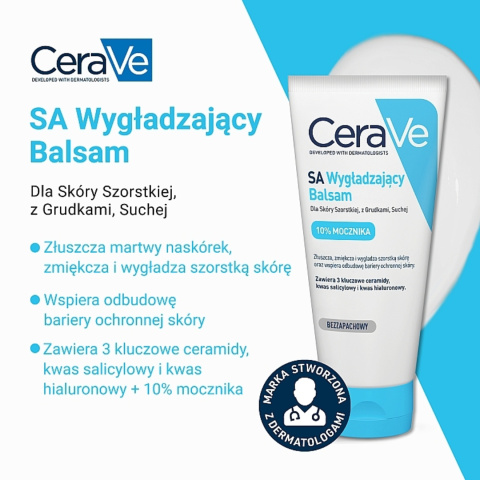 CeraVe - SA Smoothing Cream - Wygładzający Krem Do Ciała Z Kwasem Salicylowym, 340 g