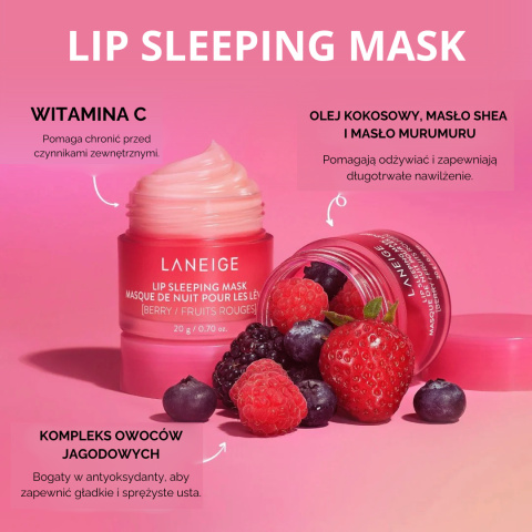 Laneige - Lip Sleeping Mask EX - Berry - Całonocna Maska Do Ust, 20g