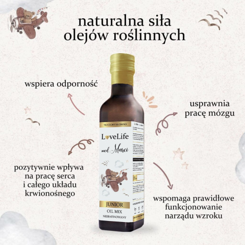 LoveLife Junior by Med. Marci - dzienna dawka zdrowych tłuszczów dla dziecka, 250ml