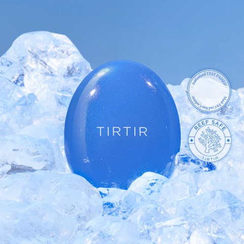 TIRTIR - Mask Fit Cool Blue Sun Cushion SPF 50+ PA++++ - Chłodzący Krem Tonujący Do Twarzy, 18g