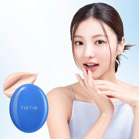 TIRTIR - Mask Fit Cool Blue Sun Cushion SPF 50+ PA++++ - Chłodzący Krem Tonujący Do Twarzy, 18g